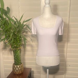 Abercrombie & Fitch White Ribbed Women's Top Size Small